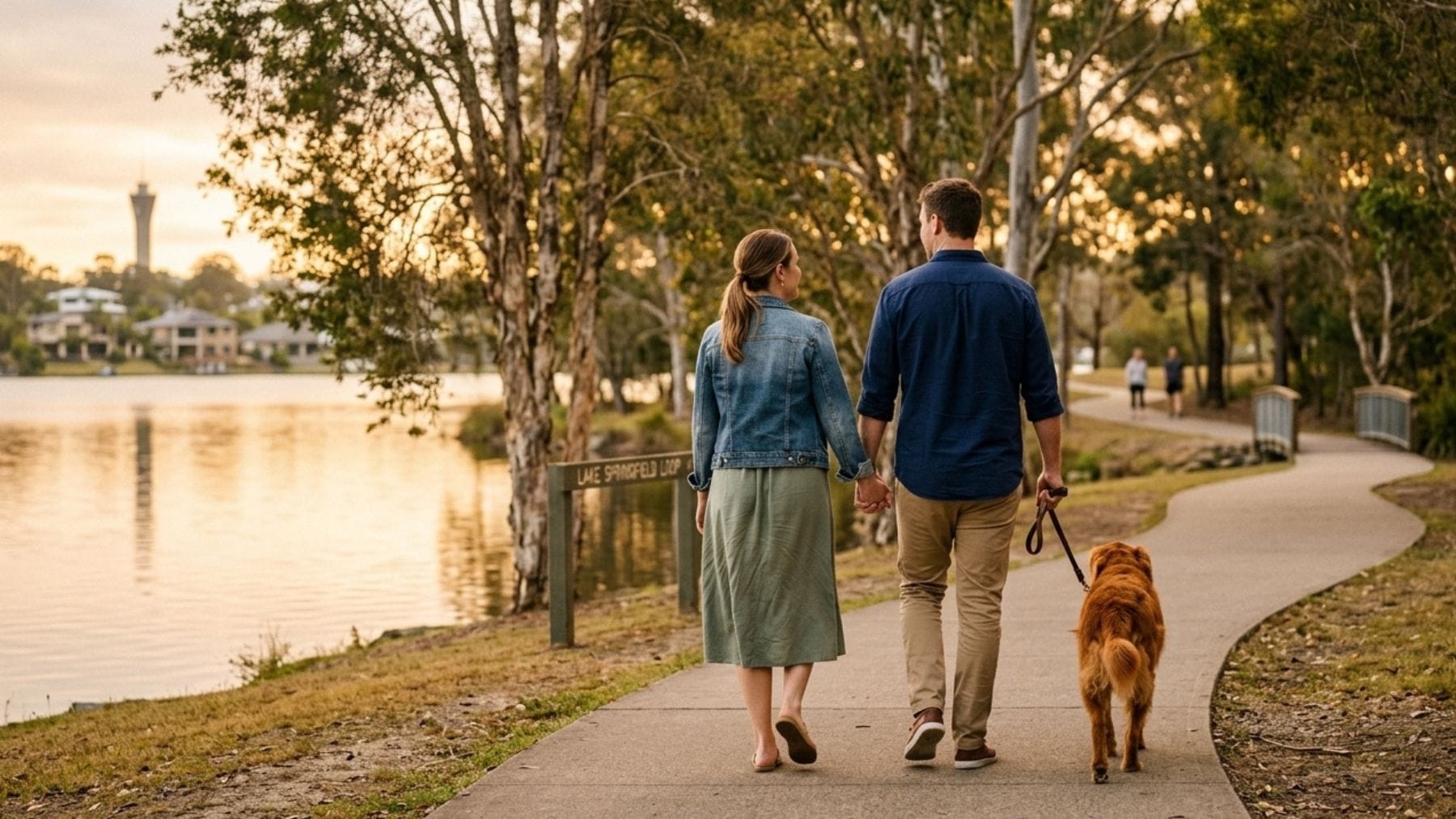 ot couple walking around springfield lake